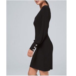 White House Black Market Elegant Black Long Sleeve Dress